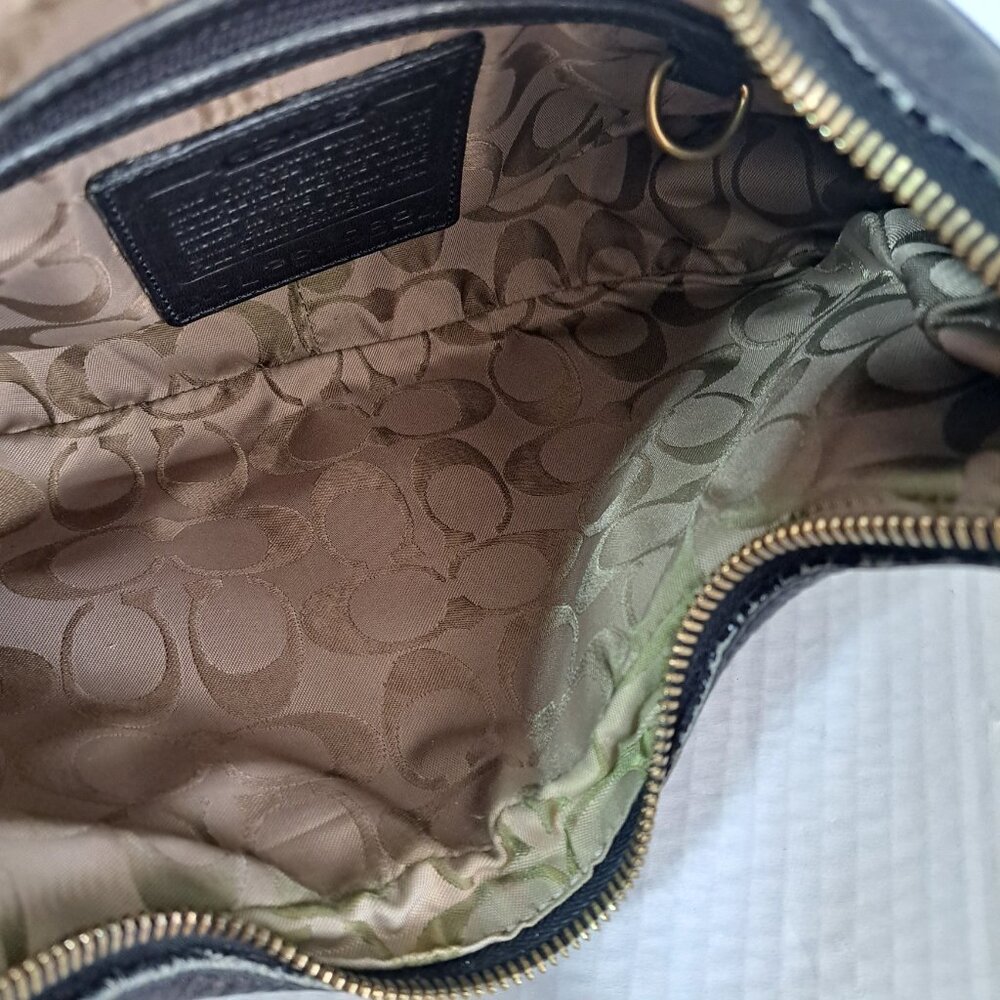 Coach Women's Vintage Black leather Shoulder Hobo Bag Purse C Lining 9624 - Picture 9 of 11